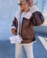 Beige Oversized Thicker Jacket