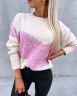 Purple Soft Sweater With Sequins