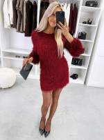 Tumši Zaļa Garām Piedurknēm Plūstoša Kleita