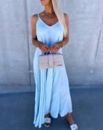 Turquoise Longer Dress With Belt