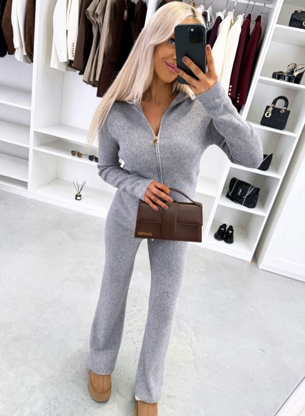 Grey Stretchy And Soft Two-piece Set