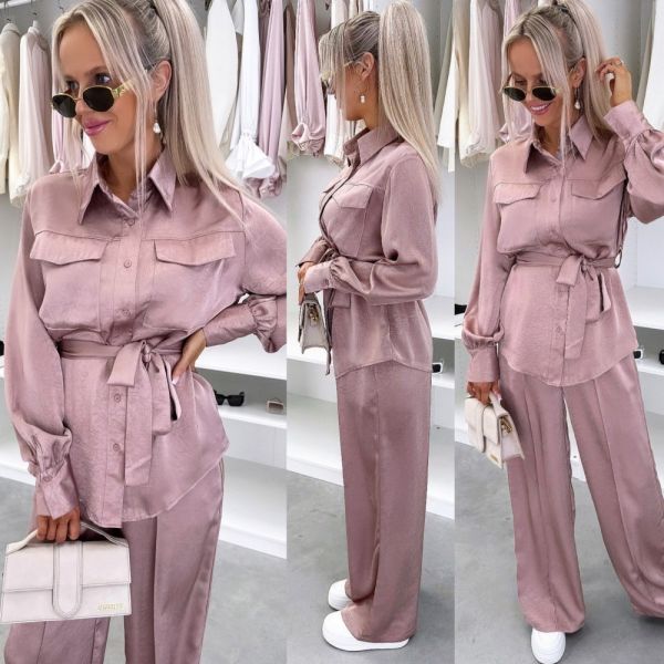 Pink Silky Two-piece Set