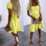 Yellow Tie-waist Dress