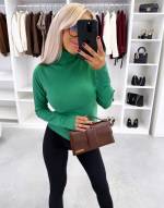 Beige High Neck Soft Sweater