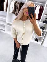 Gaiši Bēša Maigs Kardigans Ar Zelta Toņa Pogām