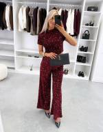 Ciemnoczerwony Miękkie Spodnie Z Cekinami