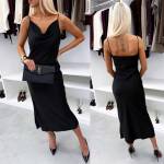 Taupe Zīdaina Kleita Ar Plecu Lencītēm