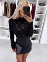 Melns Rotāta Svārki Ar Akmentiņiem