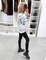 Bēša Adījuma Džemperis Ar Pagarinātu Aizmugures Malu