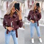 Rožinis Prigludęs švarkelis Su Spaudėmis