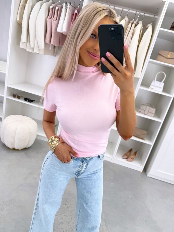 Розовый Эластичный и мягкий топ