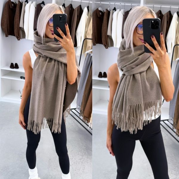 Taupe Warm And Soft Scarf