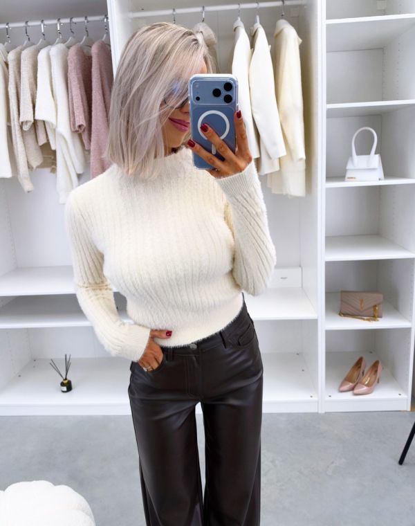 Beige Soft Stretch Knit Jumper