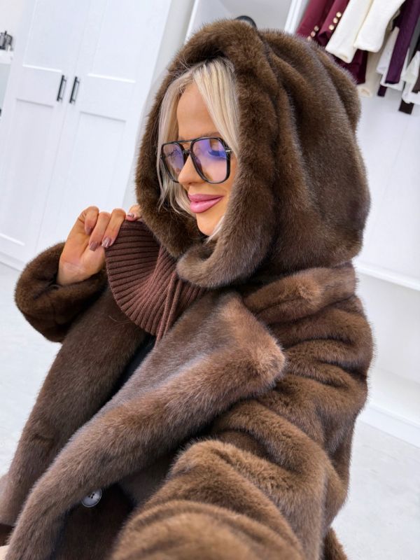 Brown Neck Warmer Beanie