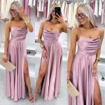 Coral Satin Maxi Dress