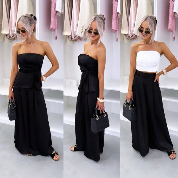 Black Silky Two-piece Set