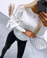 Beige Loose-sleeved Sweater