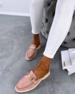 Beige Open Loafers