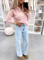 Zila Taisna Piegriezuma Džinsi