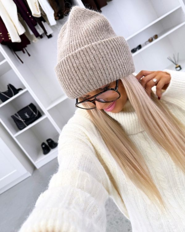Taupe Czapka Beanie