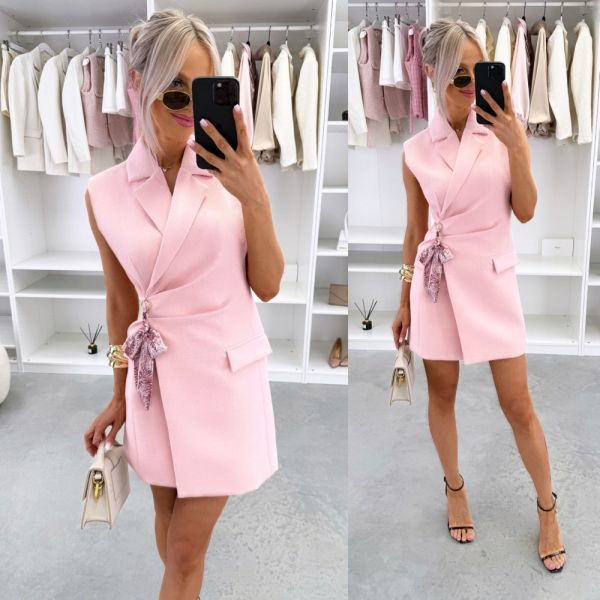 Pink Tailored Blazer Dress