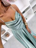 Coral Satin Maxi Dress