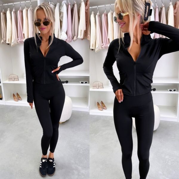 Black Two-piece Stretch Set