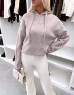 Pelēks Mīksts Džemperis Ar Kapuci