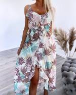 Черный Платье длиной три четверти с цветочным принтом