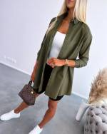 Green Oversized Buttoned Blouse