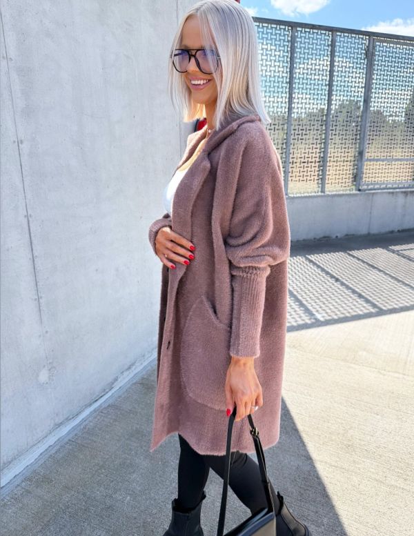 Mocha Soft And Cozy Alpaca Jacket