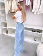 Sinine Sirgelõikelised Täispikad Stretch Teksad