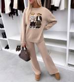 Бежевый Стильный и уютный свитер