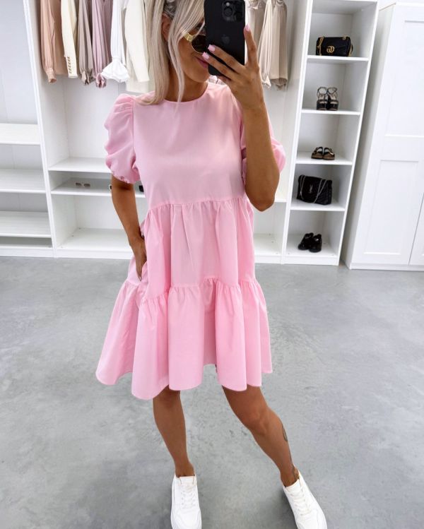 Pink Flowy Dress With Pockets
