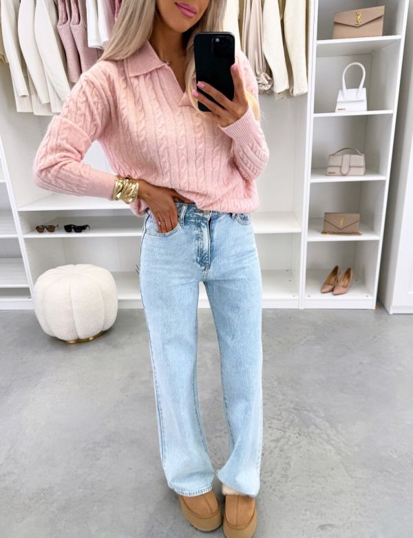 Синий Джинсы прямого кроя