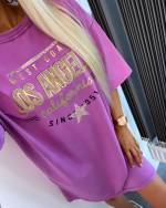 Violetinė Marškinėlių Suknelė Los Angeles