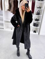 Tumši Violets Grezns Ziemas Mētelis Ar Kapuci