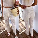 White Knitted Summer Pants