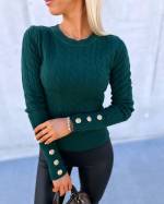 Black Sweater With Golden Buttons