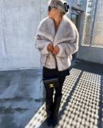 Brūns Luxurious Short Fur Coat