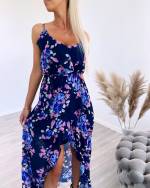 Черный Платье длиной три четверти с цветочным принтом