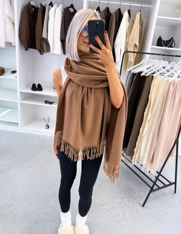 Brown Warm And Soft Scarf