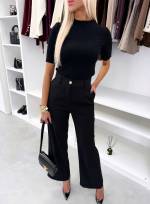 Brūns Taisna Piegriezuma Klasiski Bikses