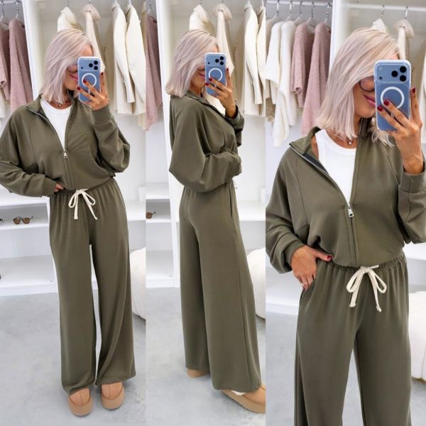 Khaki Comfortable Two-piece Set