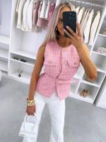 Roosa Kuldsete Nööpidega Vest