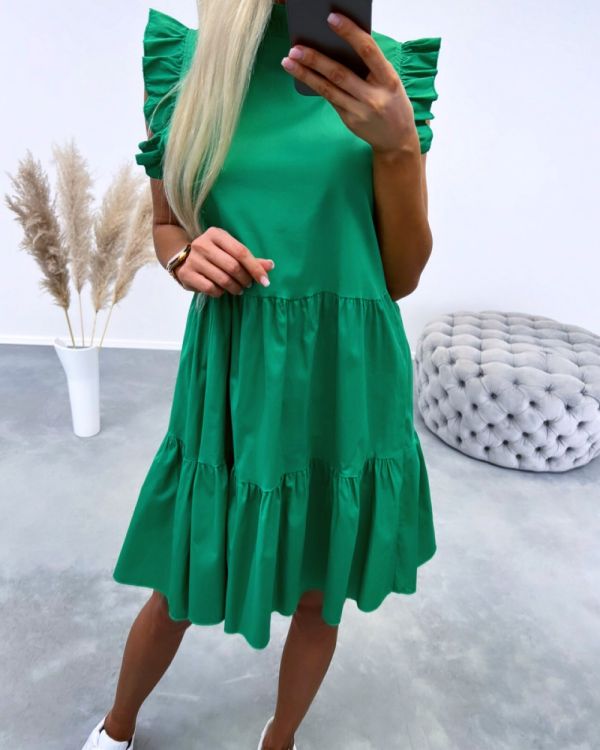 Зеленый Струящееся платье
