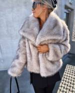 Light Beige Luxurious Short Fur Coat