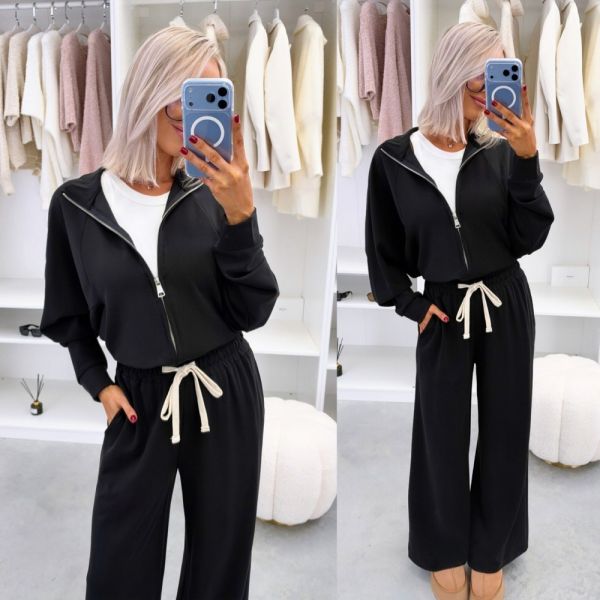 Black Comfortable Two-piece Set