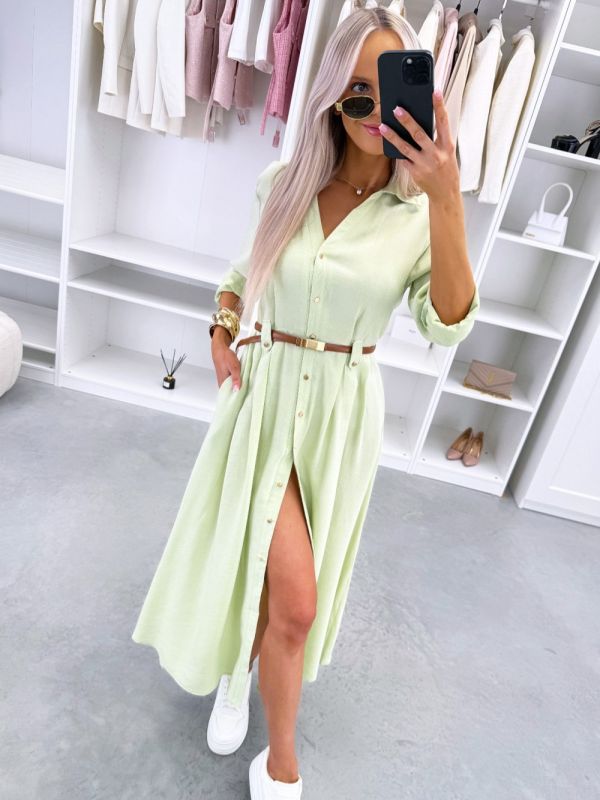 Green Belted Dress