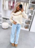 Gaiši Bēša Maigs Džemperis Ar Zelta Akcentu